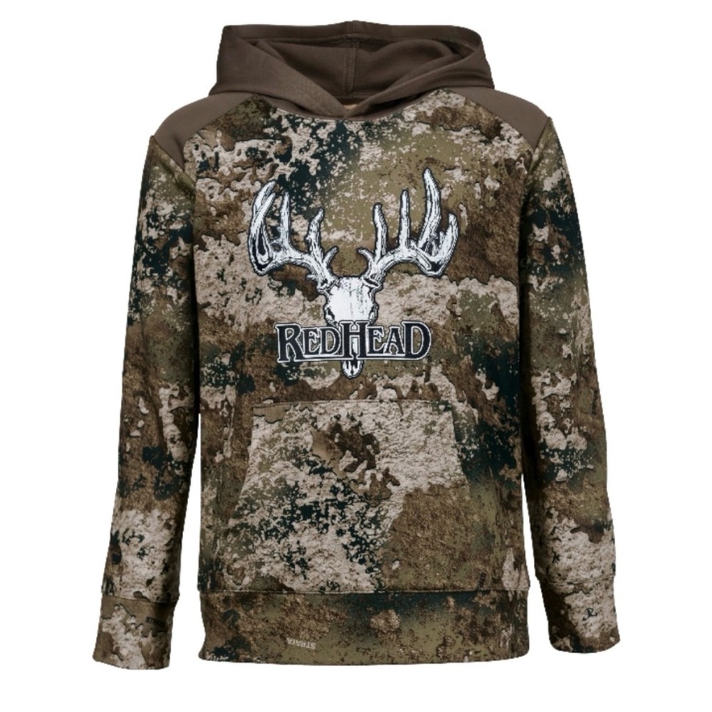 RedHead Men’s Camo Hoodie w/Deer Skull Logo on Front, Size L, GUC 🤎